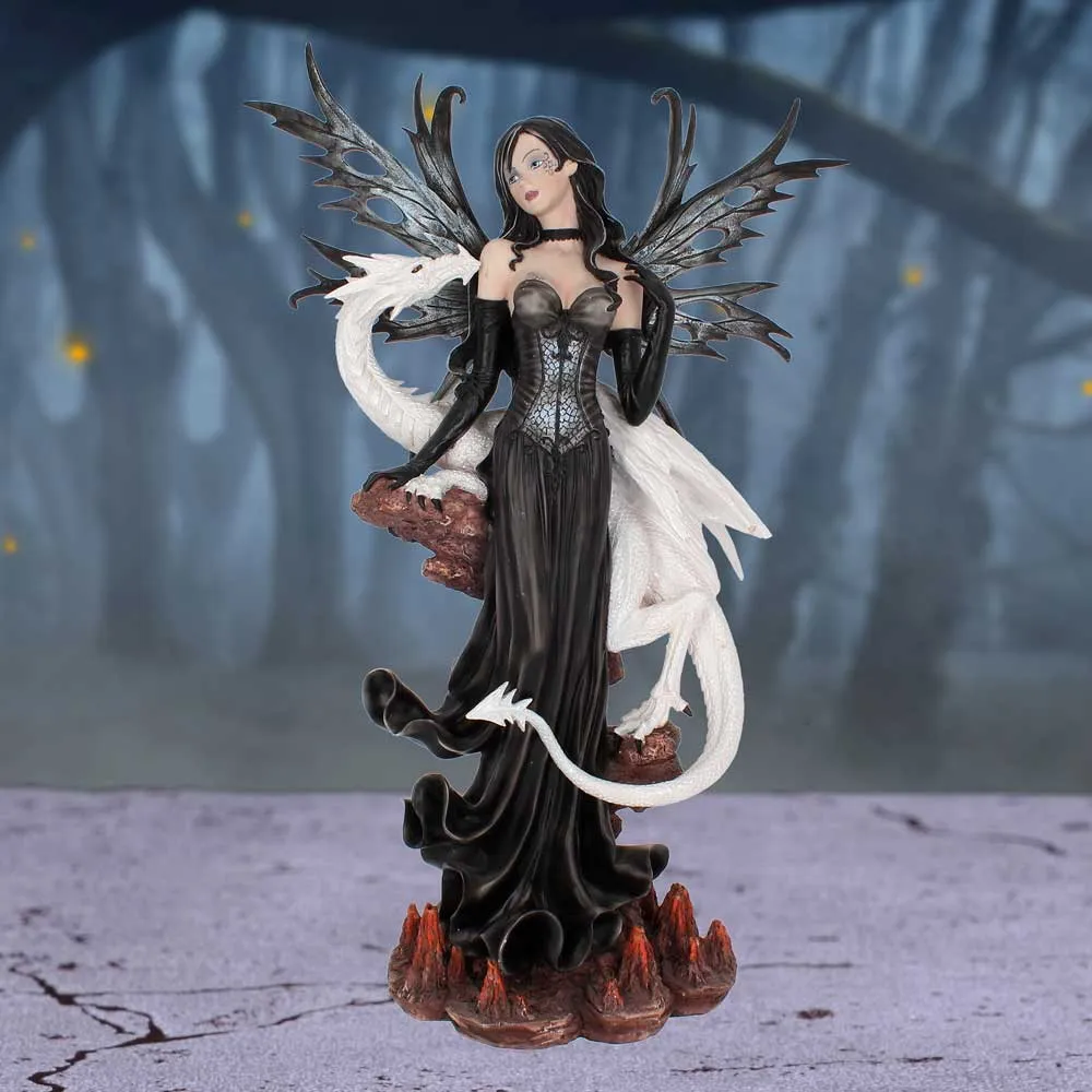A Smart Guide to Licensed Gifts Buying 3 Licensed Gifts buying Dark fairy figurine with white dragon companion standing on fiery rock base, fantasy gothic sculpture.