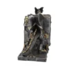 Steampunk Dragon Statue Metallic Gray - Gears and Winged Detail A steampunk mechanical dragon statue with gears and metallic wings guarding a machine wall. The-Hidden-Hatch