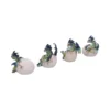 Baby Dragon Figurines Set Resin Green Cream - Hatching Eggs Display Four green baby dragon figurines hatching from cream-colored eggs in a fantasy-themed display.