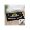 Black Earthlings Welcome Alien UFO Doormat
