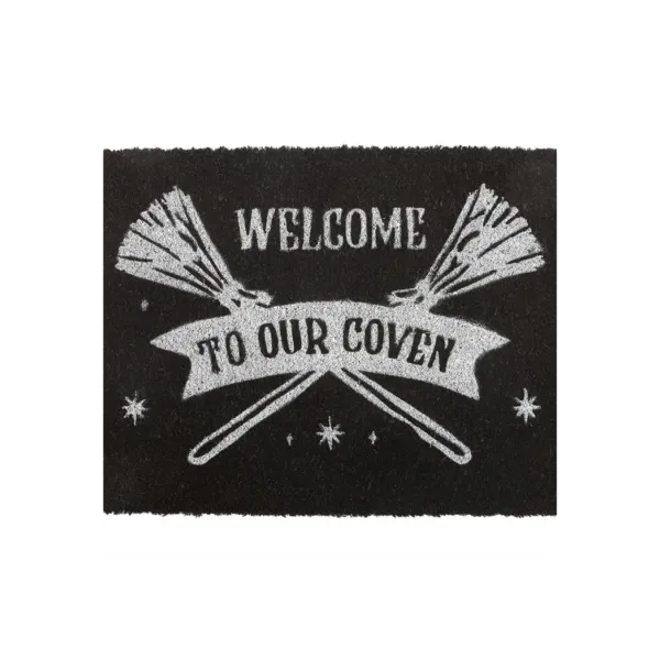 Black Welcome to Our Coven Doormat 3 Black Welcome to Our Coven Doormat