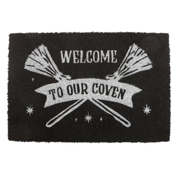 Black Welcome to Our Coven Doormat 2 Black Welcome to Our Coven Doormat