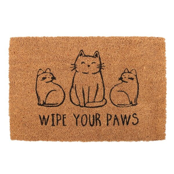 Natural Wipe Your Paws Cat Doormat 2 Natural Wipe Your Paws Cat Doormat