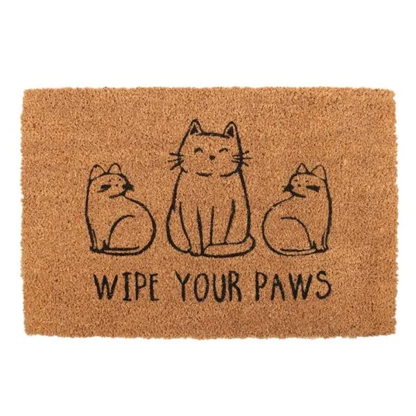 Natural Wipe Your Paws Cat Doormat 2 Natural Wipe Your Paws Cat Doormat