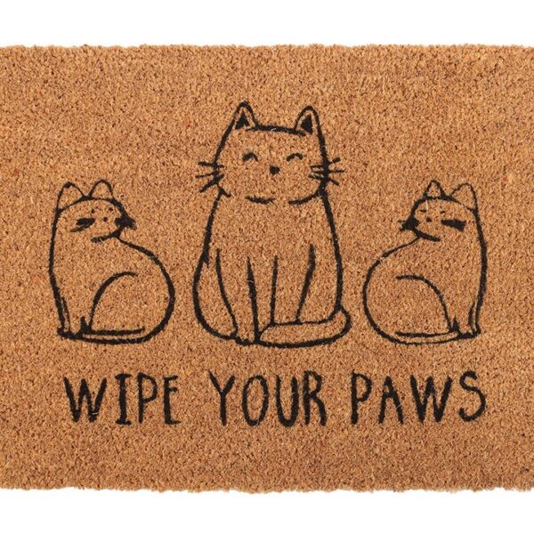 Natural Wipe Your Paws Cat Doormat 3 Natural Wipe Your Paws Cat Doormat