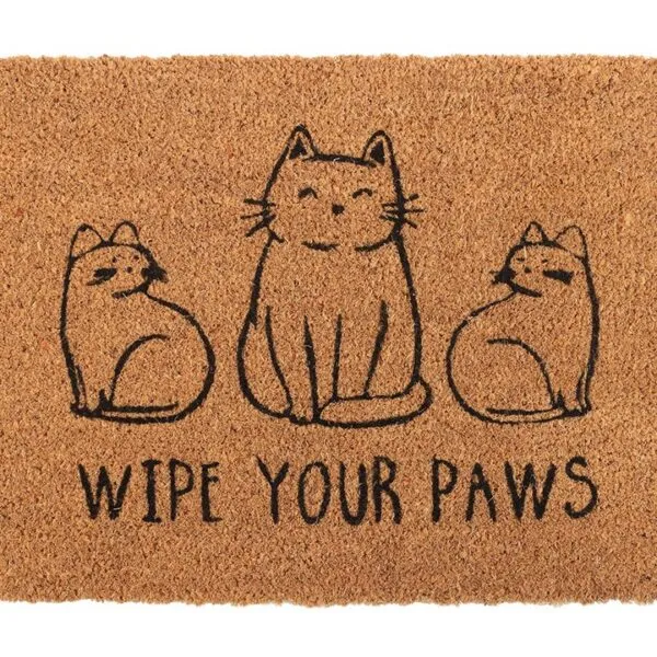 Natural Wipe Your Paws Cat Doormat 3 Natural Wipe Your Paws Cat Doormat