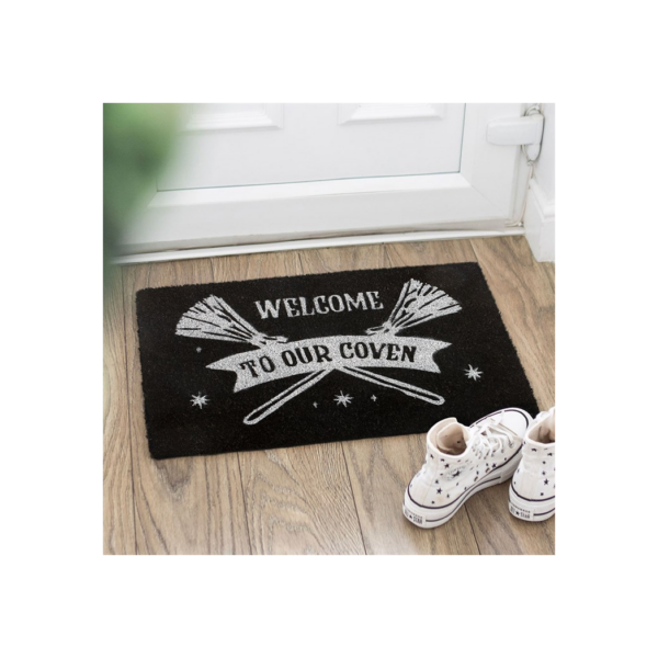 Black Welcome to Our Coven Doormat 1 Black Welcome to Our Coven Doormat