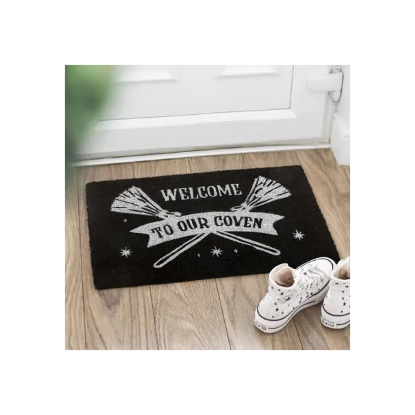 Black Welcome to Our Coven Doormat 1 Black Welcome to Our Coven Doormat