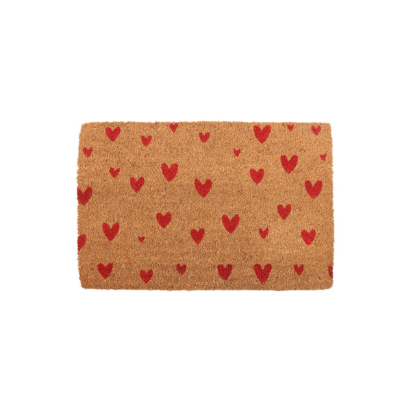 Natural Red Love Heart Doormat 2 Natural Red Love Heart Doormat