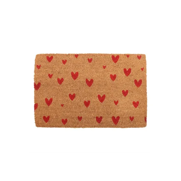 Natural Red Love Heart Doormat 2 Natural Red Love Heart Doormat