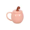 Pink Curly Pumpkin Lidded Mug