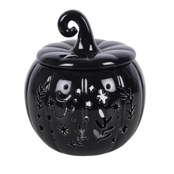 Black Folk Pumpkin Oil Burner and Wax Warmer