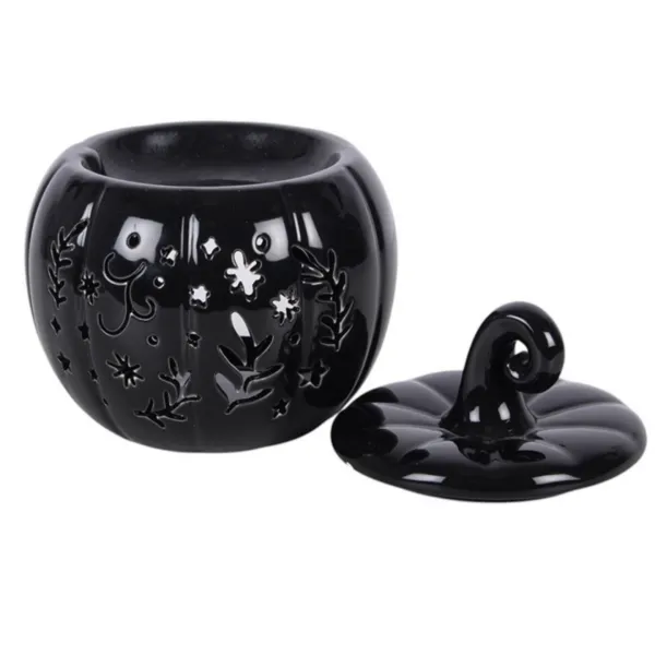 Black Folk Pumpkin Oil Burner and Wax Warmer