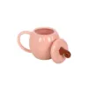 Pink Curly Pumpkin Lidded Mug