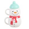 Set of 2 Winter Snowman Stacking Mugs 6 Set of 2 Winter Snowman Stacking Mugs