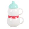 Set of 2 Winter Snowman Stacking Mugs 8 Set of 2 Winter Snowman Stacking Mugs