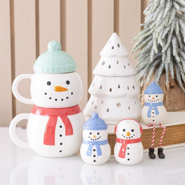 Set of 2 Winter Snowman Stacking Mugs 5 Set of 2 Winter Snowman Stacking Mugs