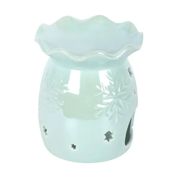 Iridescent Blue Snowflake Oil Burner and Wax Warmer