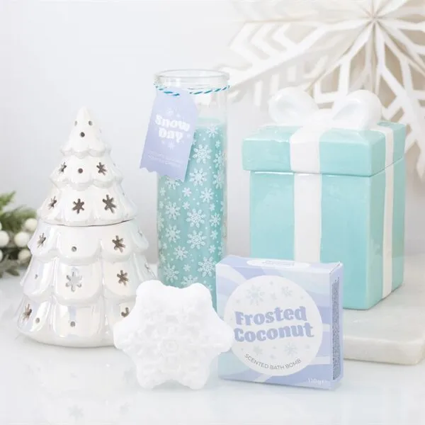 Iridescent Blue Snowflake Oil Burner and Wax Warmer