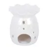 Iridescent White Snowflake Oil Burner and Wax Warmer