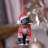 b5782u1-7.webp Candy Cane Cat Hanging Ornament (LP) 9cm