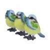 Three Wise Blue Tits 8cm