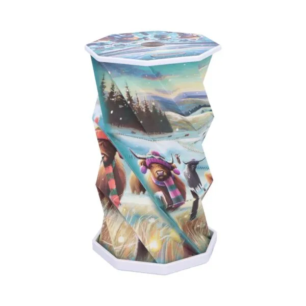 Winter Highland Cows Foldable Lamp 21cm