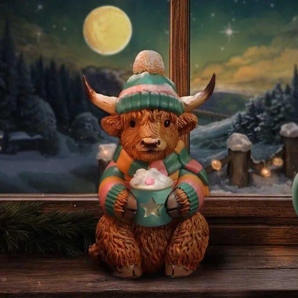 Winter Highland Cow Hot Cocoa