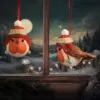 Robin Winter Bobble Hanging Ornament