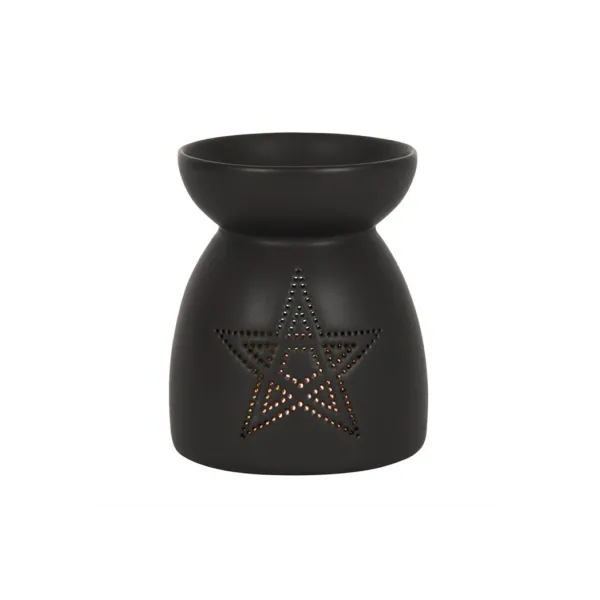 Black Pentagram Cut Out Oil Burner