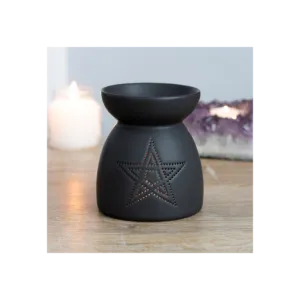 Black Pentagram Cut Out Oil Burner