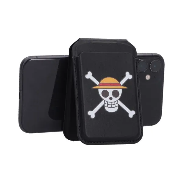 One Piece Luffy Jolly Roger Magsafe Card Holder (Black) 10.2cm