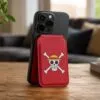 One Piece Luffy Jolly Roger Magsafe Card Holder (Red) 10.2cm