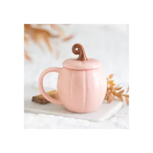 Pink Curly Pumpkin Lidded Mug