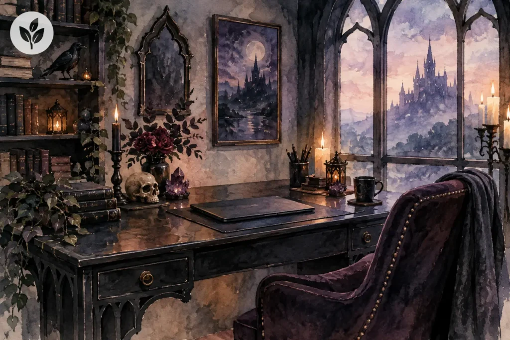 Gothic Desk Example Ideas for a Darker Workspace