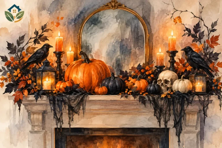 Halloween Mantel Display Ideas With Dark Charm