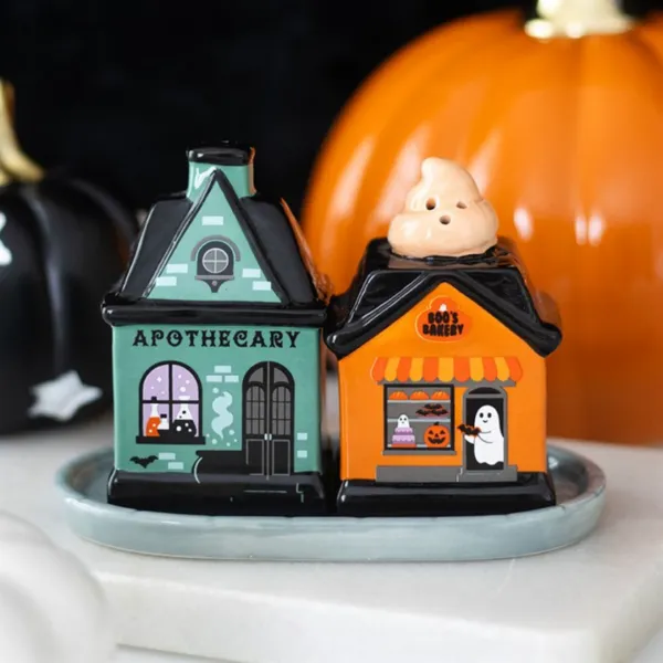 Spooky Street Salt and Pepper Shakers