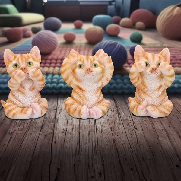 u6958a25-7.webp Three Wise Ginger Cats 8.5cm