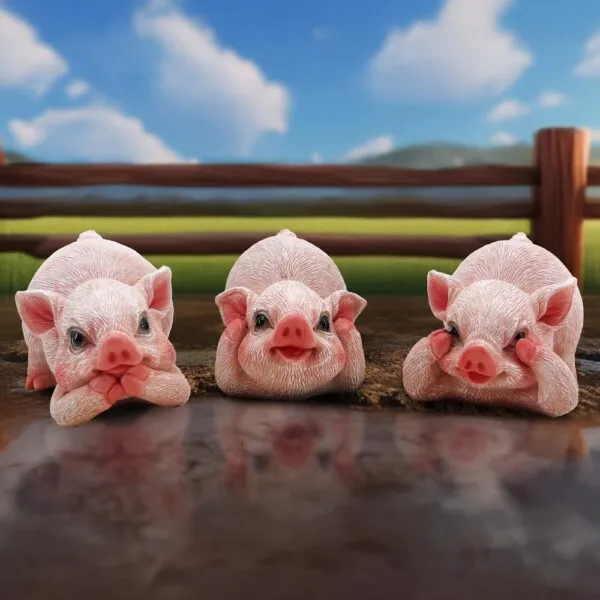 u7234c25-7.webp Three Wise Playful Pigs 8.4cm
